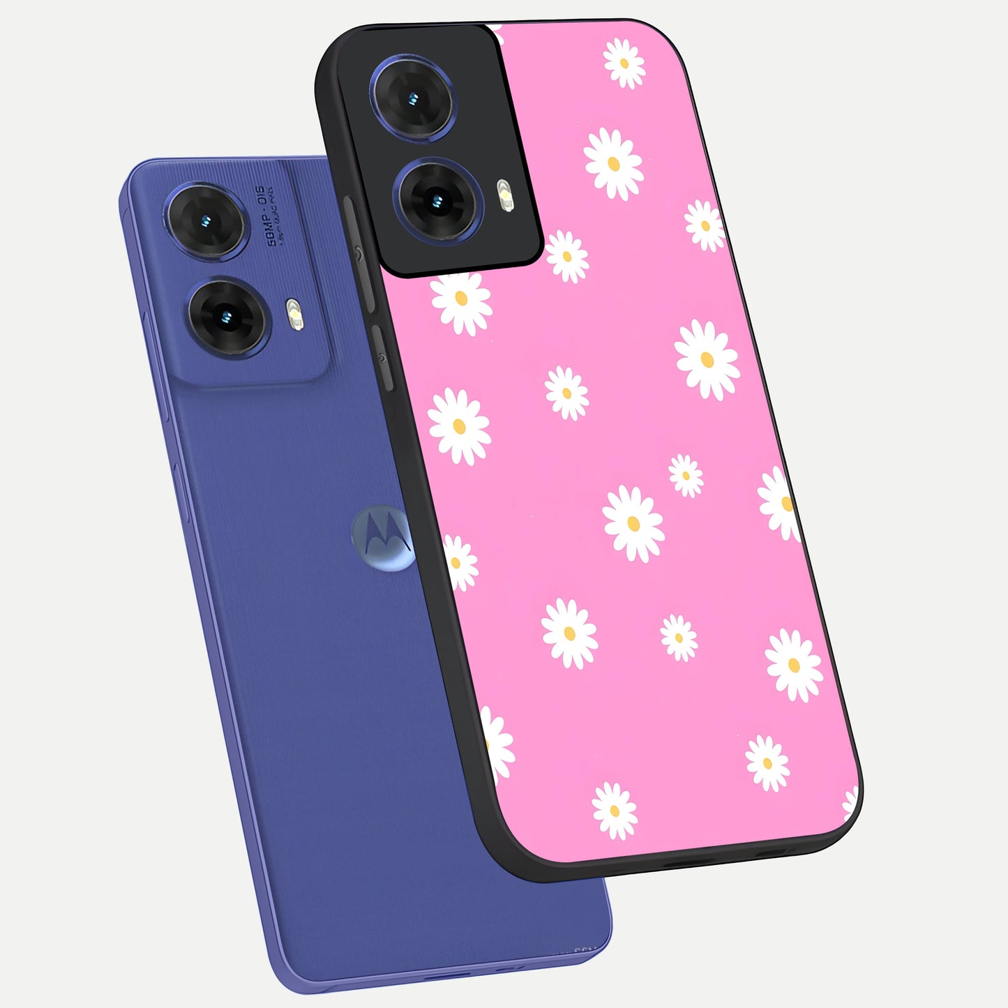  Bubblegum Daisy Pop phone case For Moto G85 showing premium glass back cover with detailed artwork