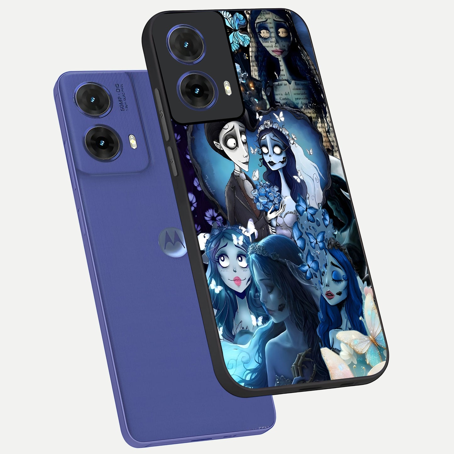  Butterfly Ghost Soul phone case For Moto G85 showing premium glass back cover with detailed artwork
