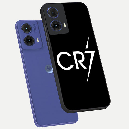  CR7 Elite Strike phone case For Moto G85 showing premium glass back cover with detailed artwork