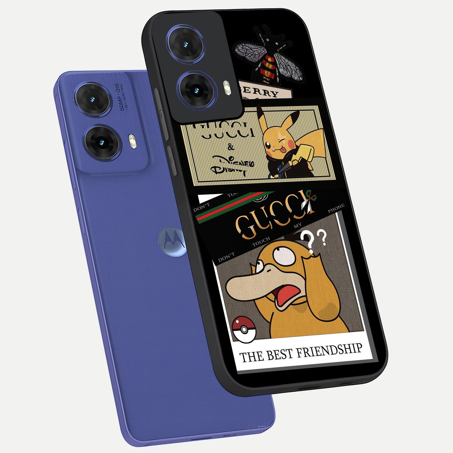  Cartoon Brand Play Mashup phone case For Moto G85 showing premium glass back cover with detailed artwork