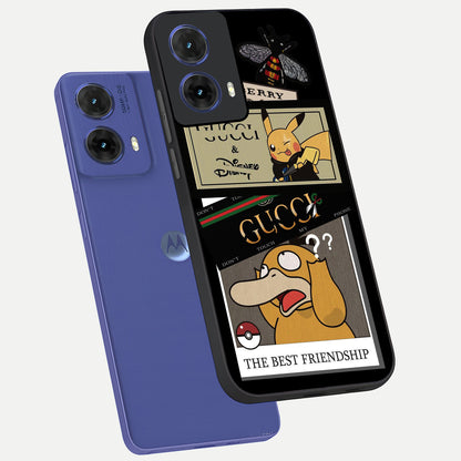  Cartoon Brand Play Mashup phone case For Moto G85 showing premium glass back cover with detailed artwork