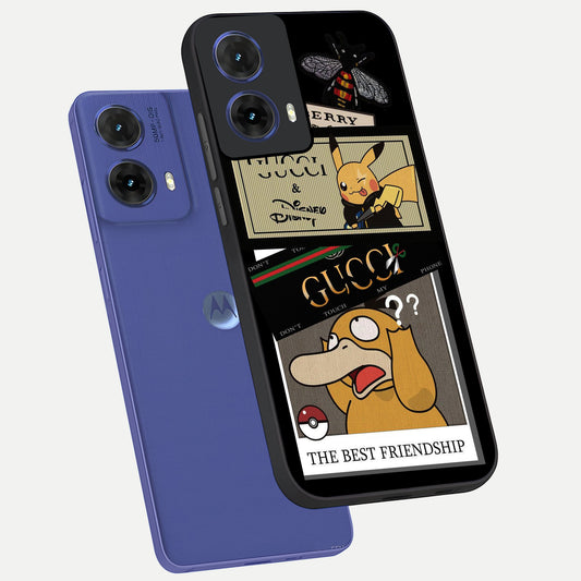  Cartoon Brand Play Mashup phone case For Moto G85 showing premium glass back cover with detailed artwork