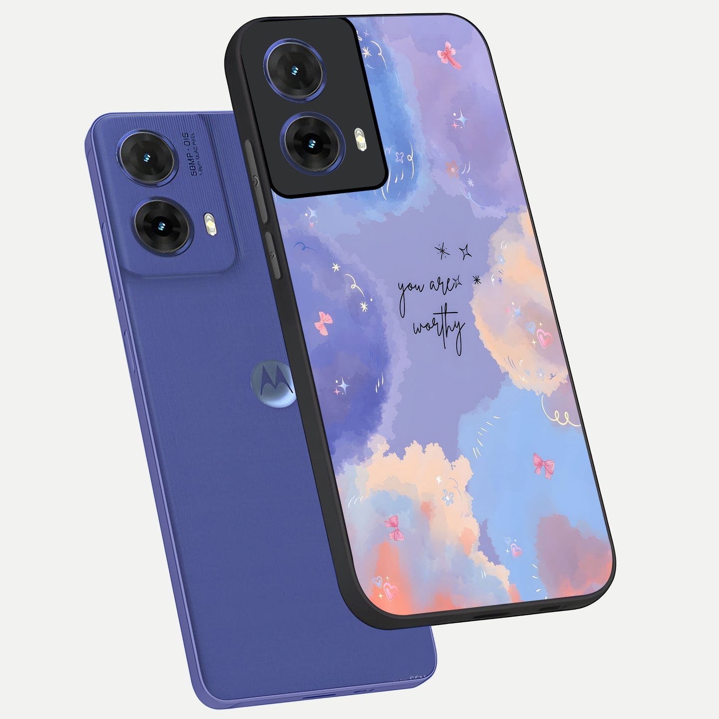  Celestial Cloud Magic phone case For Moto G85 showing premium glass back cover with detailed artwork