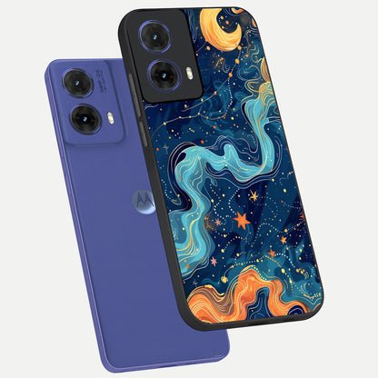  Celestial Dream Flow phone case For Moto G85 showing premium glass back cover with detailed artwork