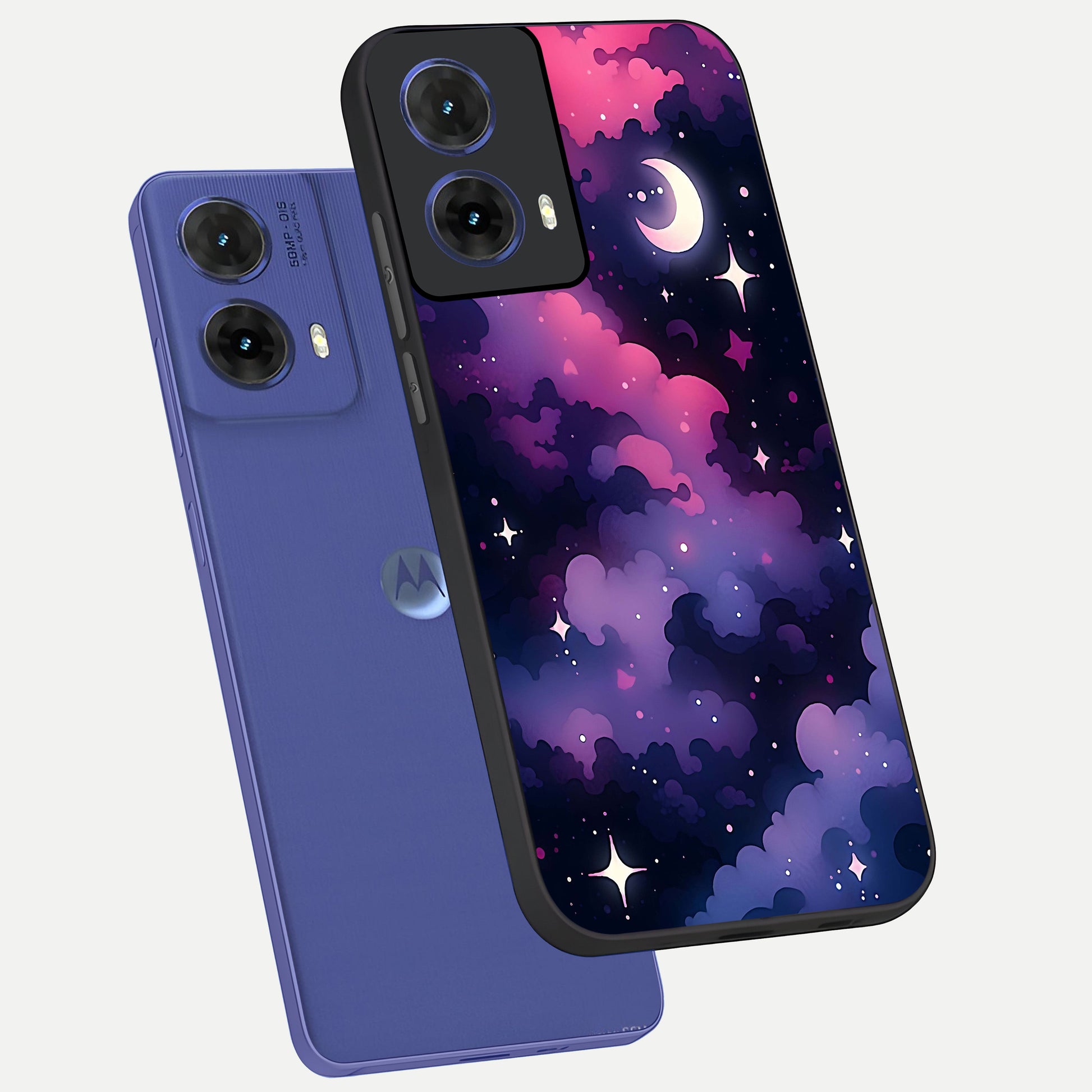  Celestial Moon Magic phone case For Moto G85 showing premium glass back cover with detailed artwork