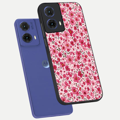  Cherry Blossom Charm phone case For Moto G85 showing premium glass back cover with detailed artwork