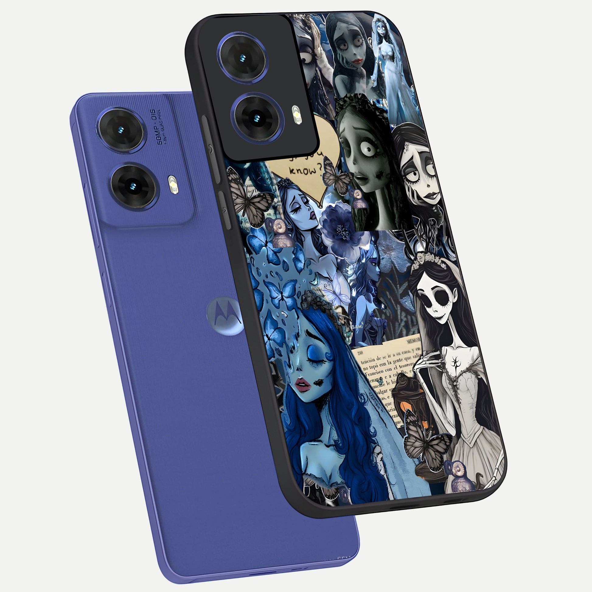  Corpse Bride Posters phone case For Moto G85 showing premium glass back cover with detailed artwork