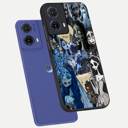  Corpse Bride Posters phone case For Moto G85 showing premium glass back cover with detailed artwork