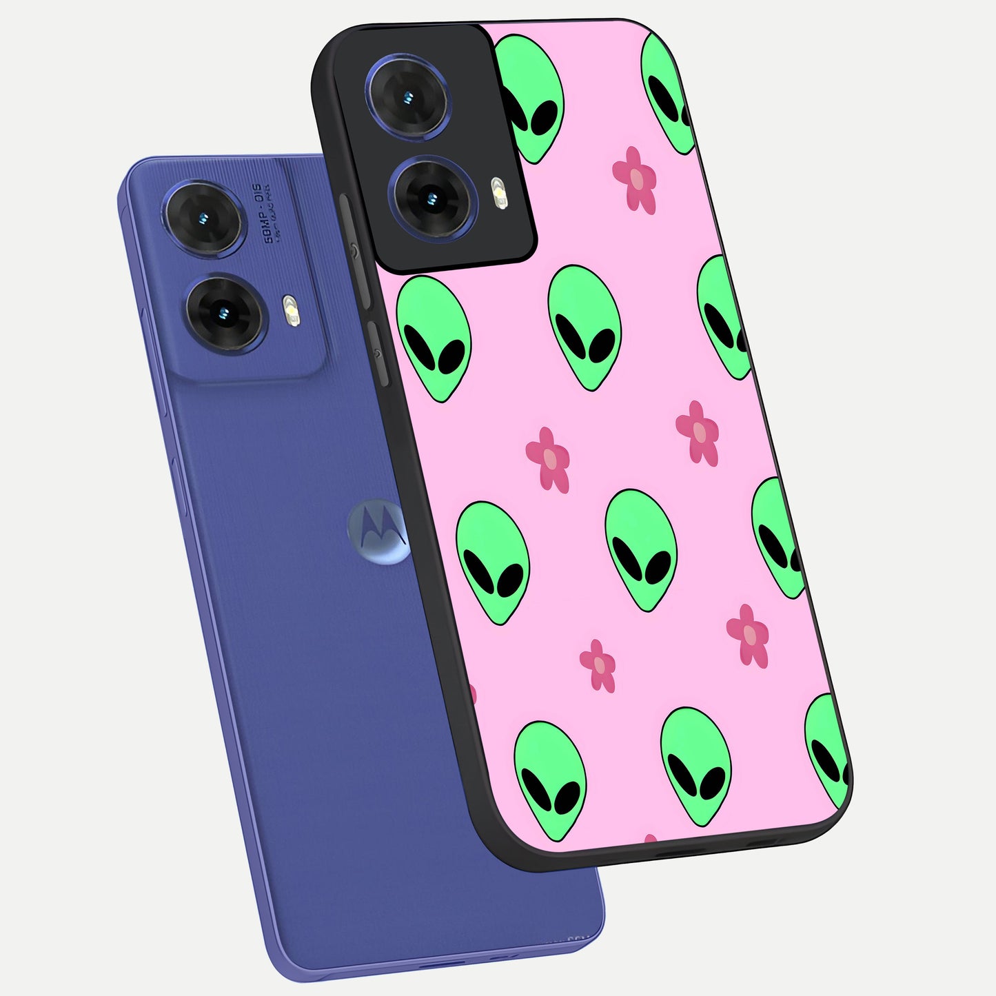  Cosmic Cute Crush phone case For Moto G85 showing premium glass back cover with detailed artwork