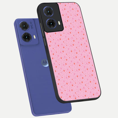  Cosmic Pink Sparkle phone case For Moto G85 showing premium glass back cover with detailed artwork