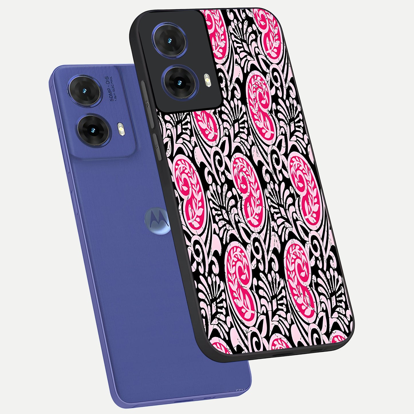  Crimson Paisley Charm phone case For Moto G85 showing premium glass back cover with detailed artwork