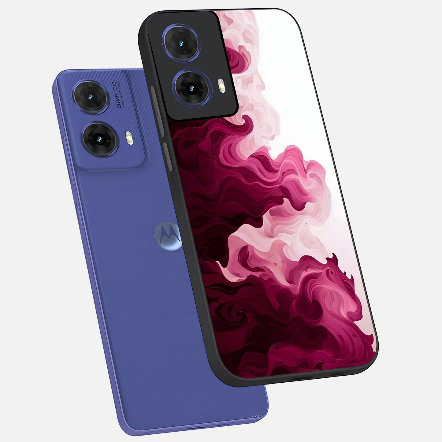  Crimson Wave Flow phone case For Moto G85 showing premium glass back cover with detailed artwork