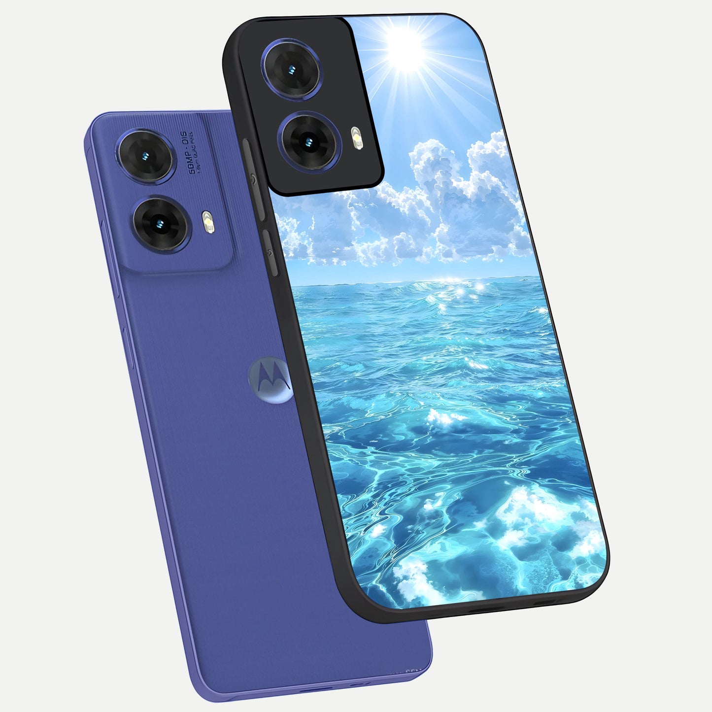  Endless Ocean Horizon phone case For Moto G85 showing premium glass back cover with detailed artwork