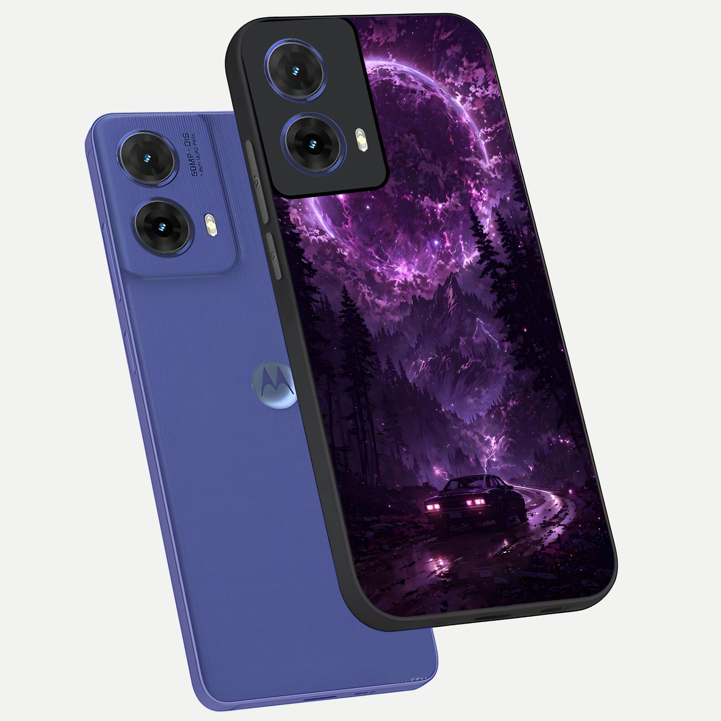  Eternal Cosmic Drive phone case For Moto G85 showing premium glass back cover with detailed artwork