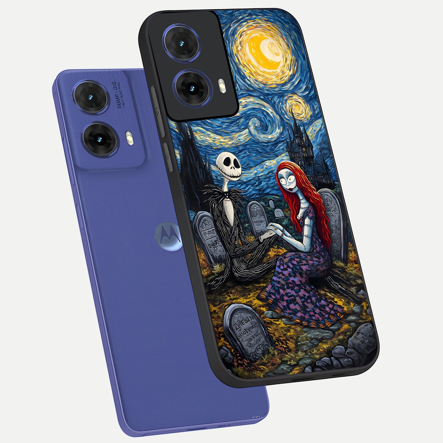  Eternal Night Love phone case For Moto G85 showing premium glass back cover with detailed artwork