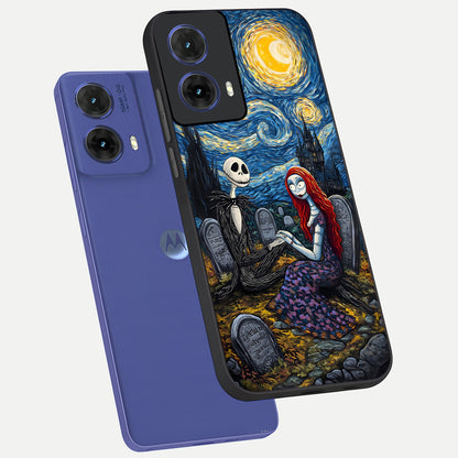  Eternal Night Love phone case For Moto G85 showing premium glass back cover with detailed artwork