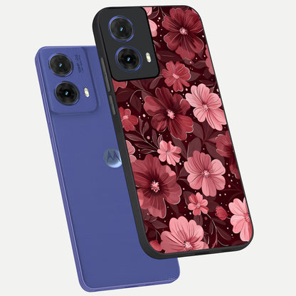  Flower Blush Bloom phone case For Moto G85 showing premium glass back cover with detailed artwork