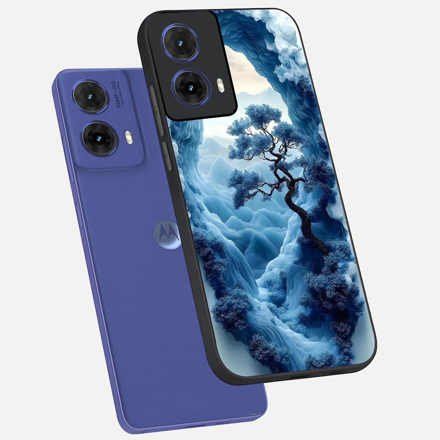  Frozen Serenity Gate phone case For Moto G85 showing premium glass back cover with detailed artwork