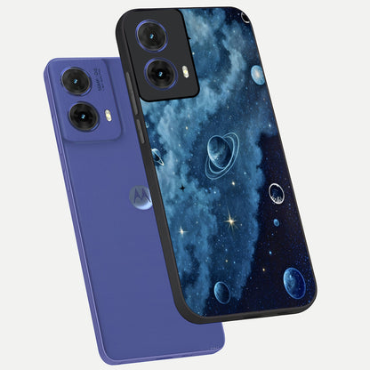  Galaxy Dream Space phone case For Moto G85 showing premium glass back cover with detailed artwork
