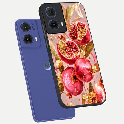  Golden Bloom Glow phone case For Moto G85 showing premium glass back cover with detailed artwork