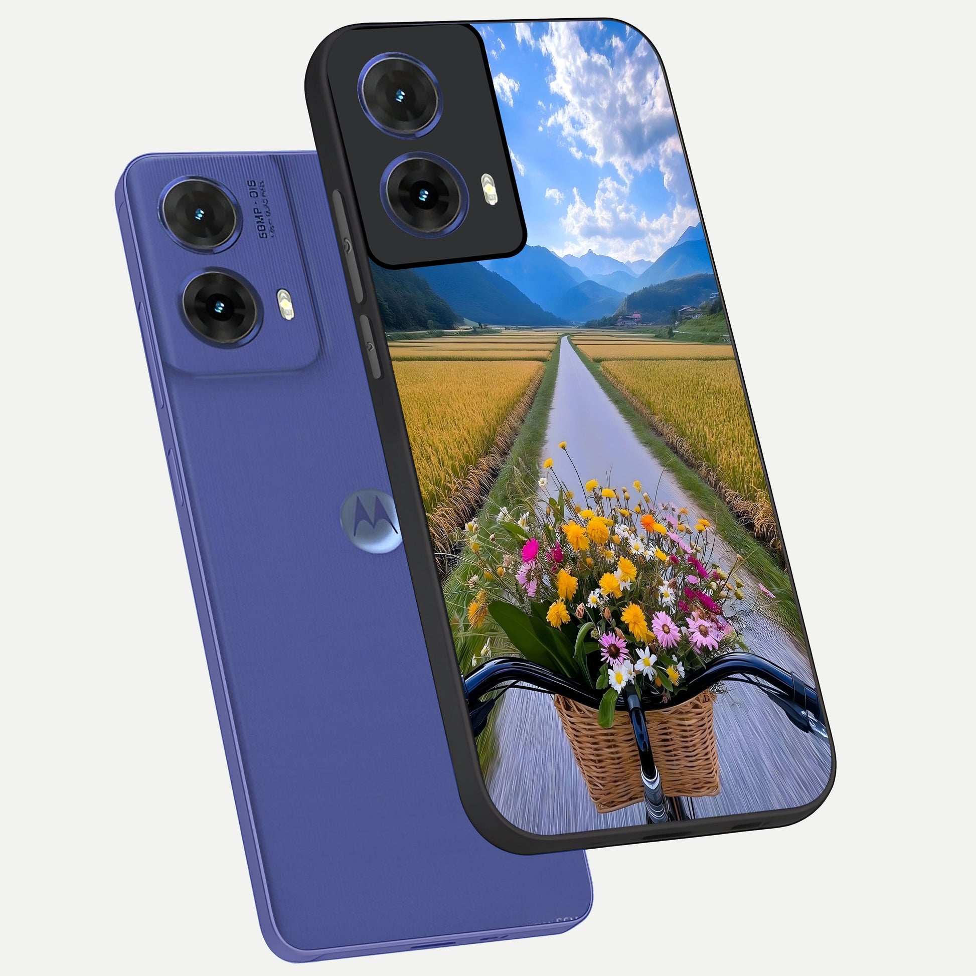  Golden Field Journey phone case For Moto G85 showing premium glass back cover with detailed artwork