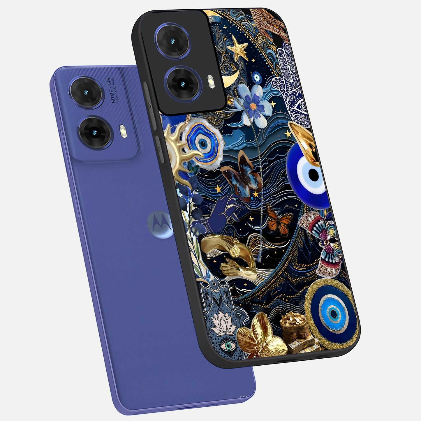  Golden Moon Magic phone case For Moto G85 showing premium glass back cover with detailed artwork