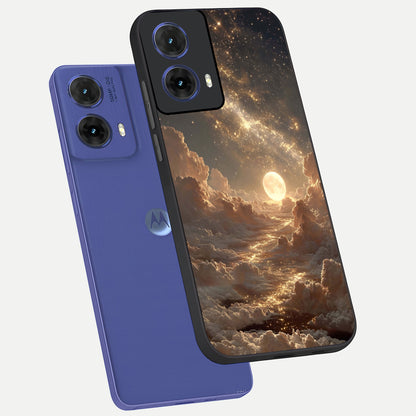  Golden Sky Dream phone case For Moto G85 showing premium glass back cover with detailed artwork
