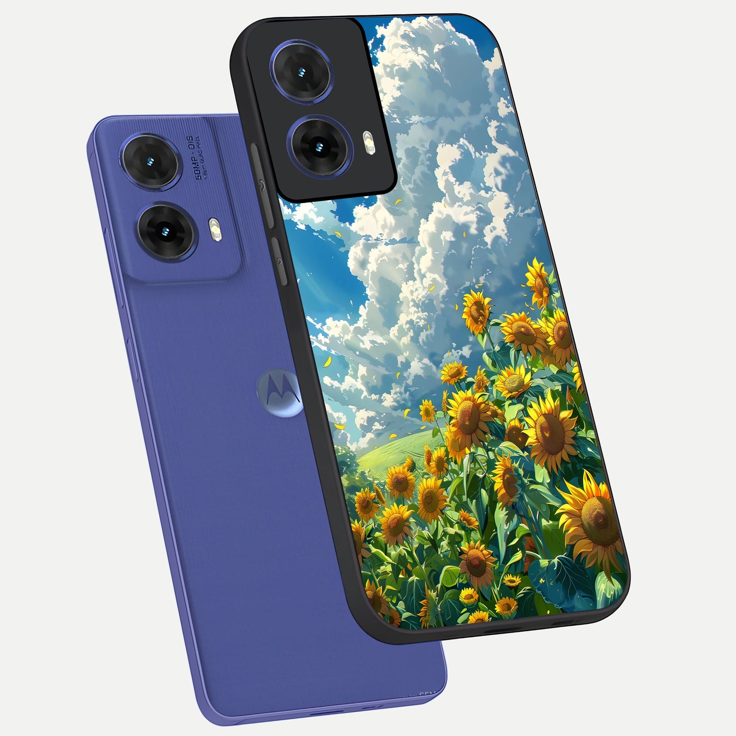  Golden Sun Glory phone case For Moto G85 showing premium glass back cover with detailed artwork