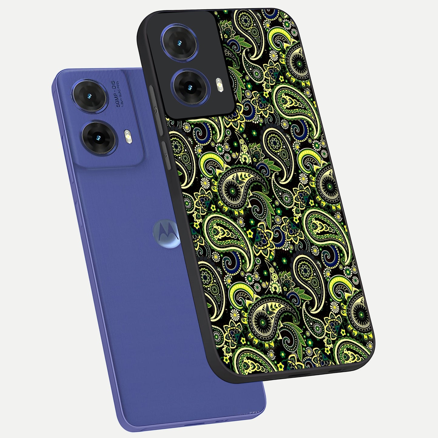  Green Lemon phone case For Moto G85 showing premium glass back cover with detailed artwork