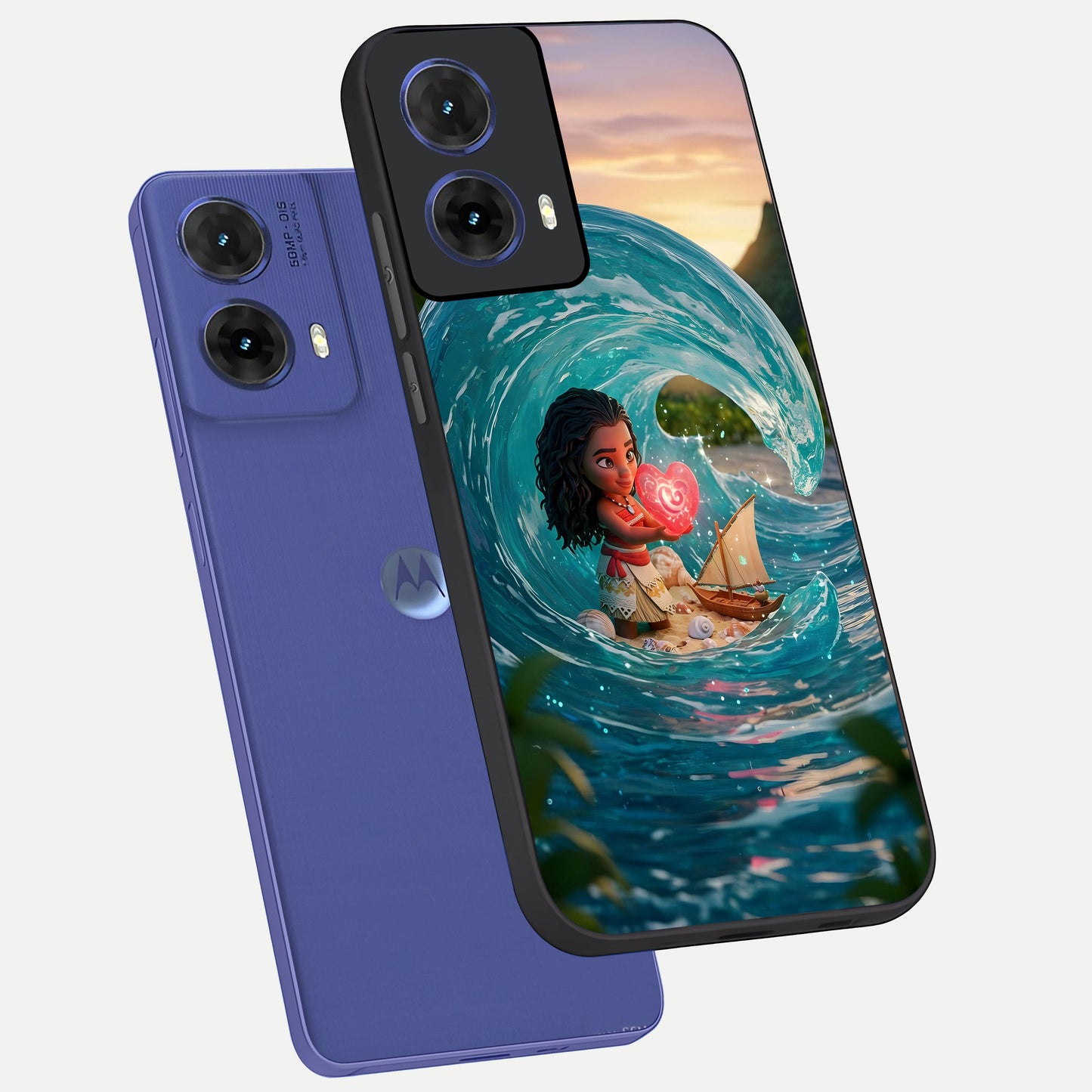  Heart of Ocean phone case For Moto G85 showing premium glass back cover with detailed artwork