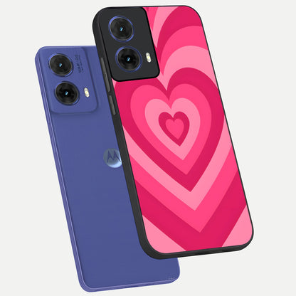  Layered Love Hearts phone case For Moto G85 showing premium glass back cover with detailed artwork