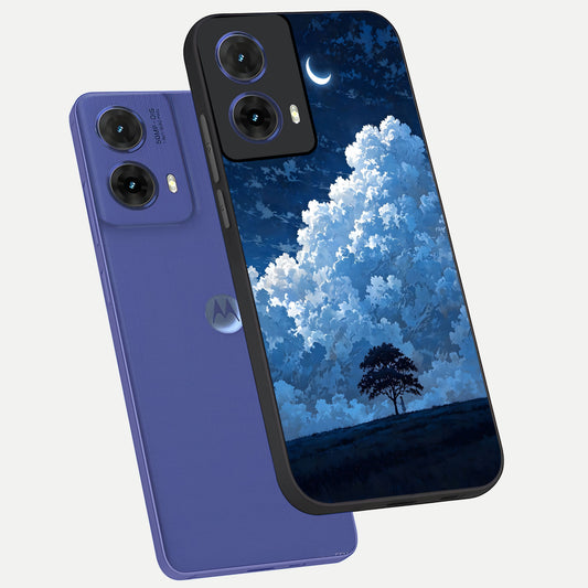  Midnight Sky Serenity phone case For Moto G85 showing premium glass back cover with detailed artwork
