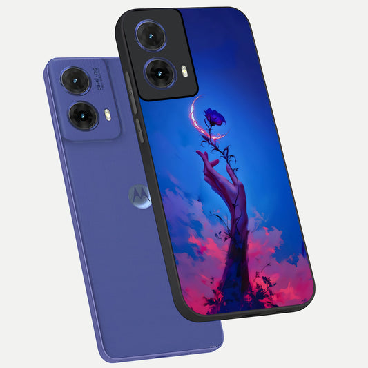  Mystic Hand phone case For Moto G85 showing premium glass back cover with detailed artwork