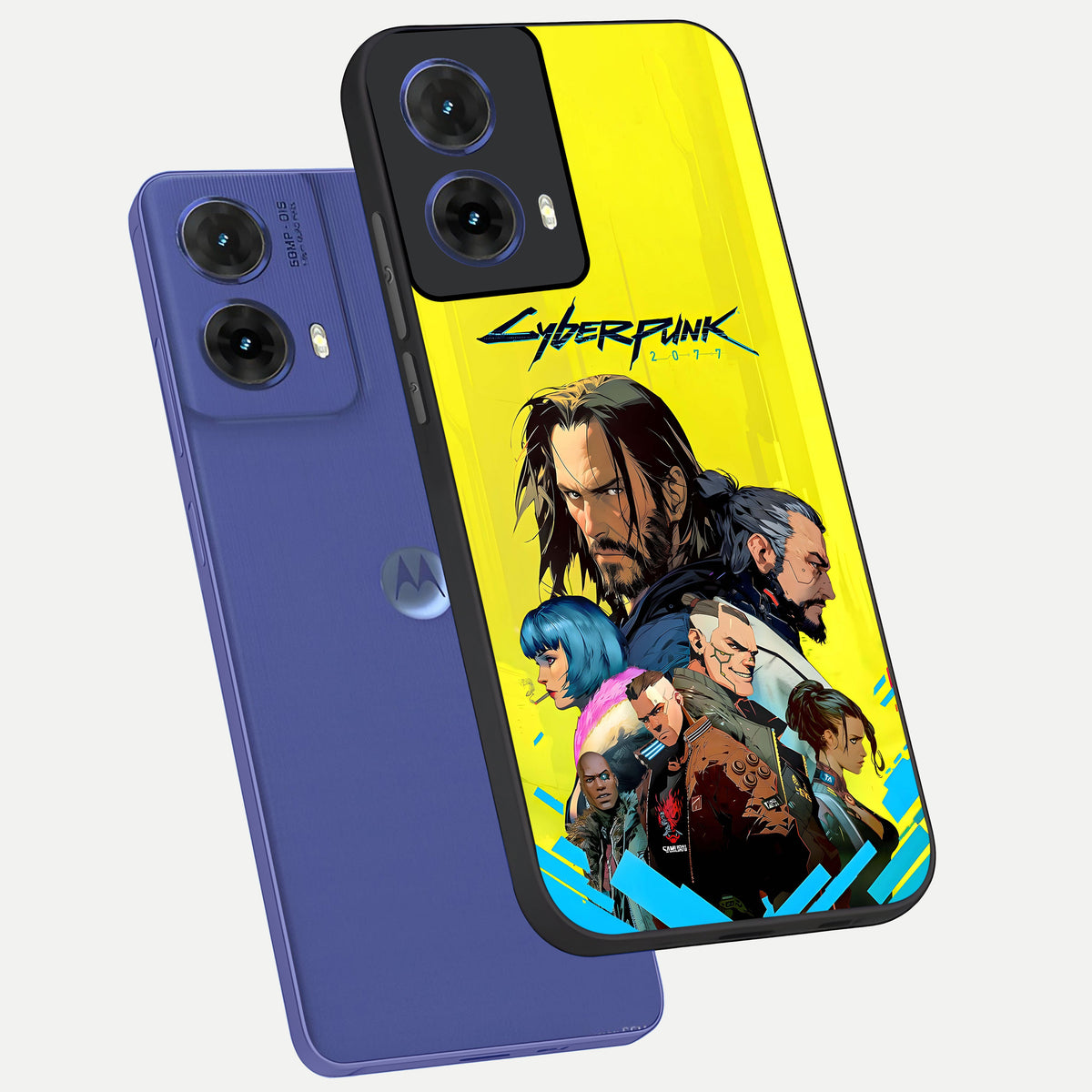  Neon Rebel Genesis phone case For Moto G85 showing premium glass back cover with detailed artwork