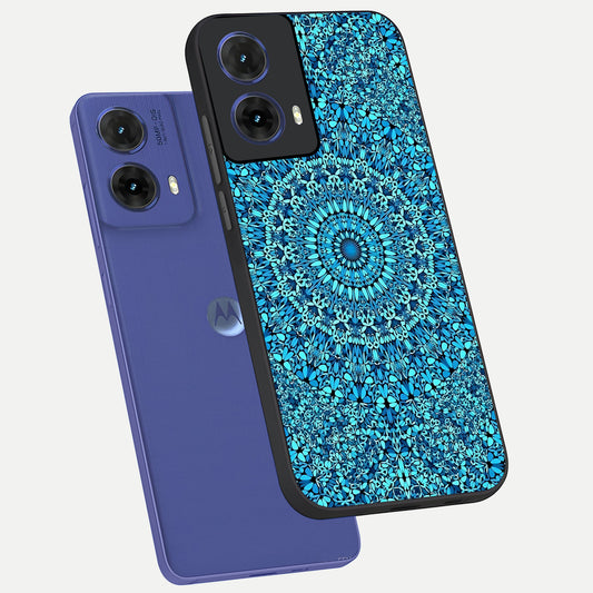  Ocean Bloom Mandala phone case For Moto G85 showing premium glass back cover with detailed artwork