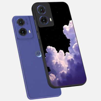  Starlit Night Whispers phone case For Moto G85 showing premium glass back cover with detailed artwork