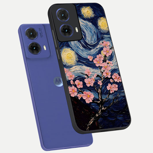  Van Gogh Scenery phone case For Moto G85 showing premium glass back cover with detailed artwork