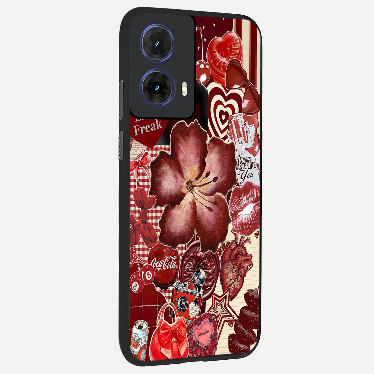  Aesthetic Little Freak back cover For Moto G85 slim fit glass case with vibrant aesthetic design