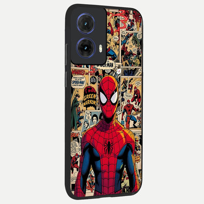  Aesthetic Spider back cover For Moto G85 slim fit glass case with vibrant aesthetic design