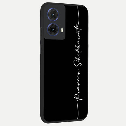  Black Tune Custom Name back cover For Moto G85 slim fit glass case with vibrant aesthetic design
