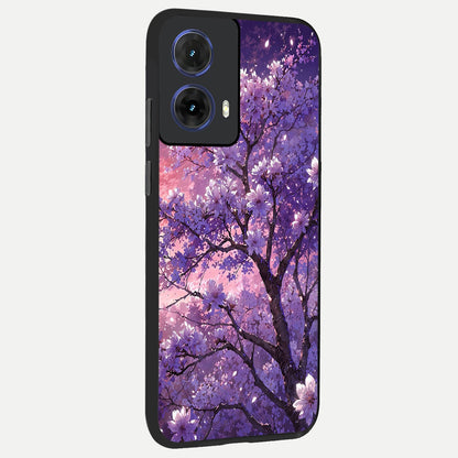  Blossom Tree back cover For Moto G85 slim fit glass case with vibrant aesthetic design