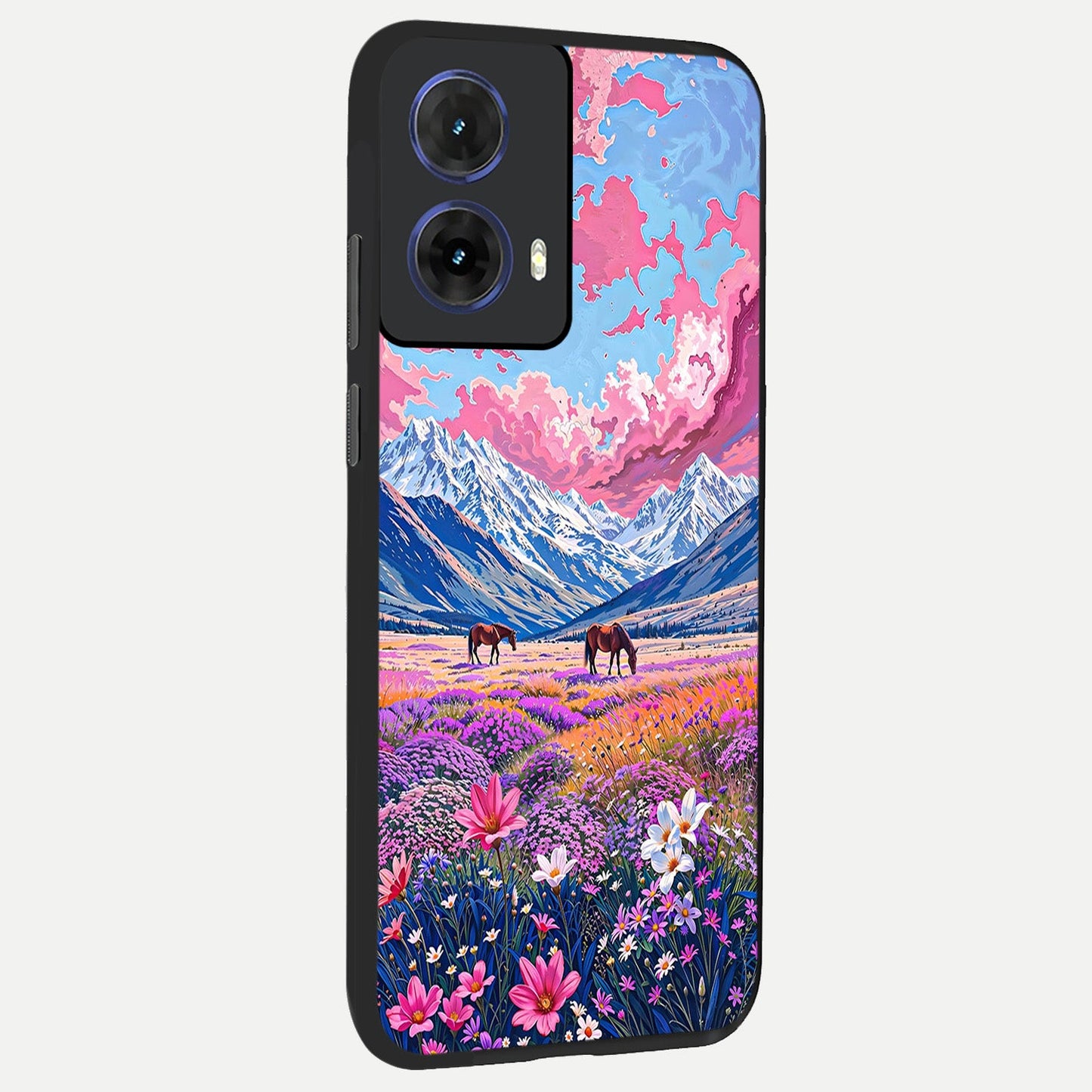  Blossom Valley Dream back cover For Moto G85 slim fit glass case with vibrant aesthetic design
