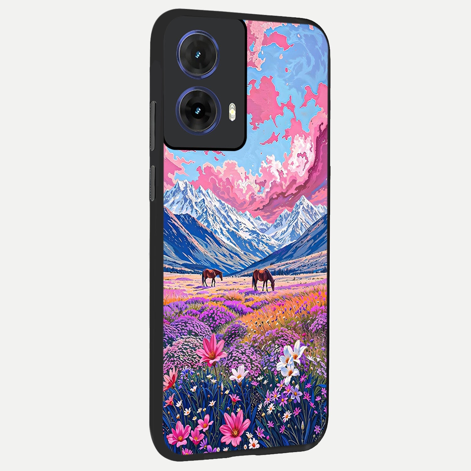  Blossom Valley Dream back cover For Moto G85 slim fit glass case with vibrant aesthetic design