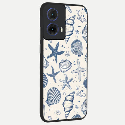  Blue Ocean Outline back cover For Moto G85 slim fit glass case with vibrant aesthetic design
