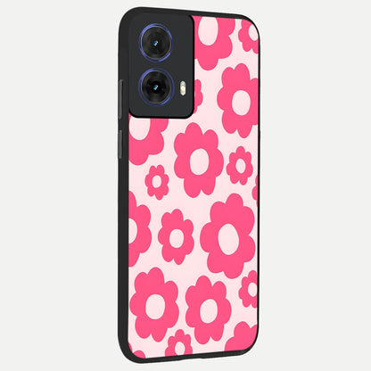  Blush Flower Pop back cover For Moto G85 slim fit glass case with vibrant aesthetic design