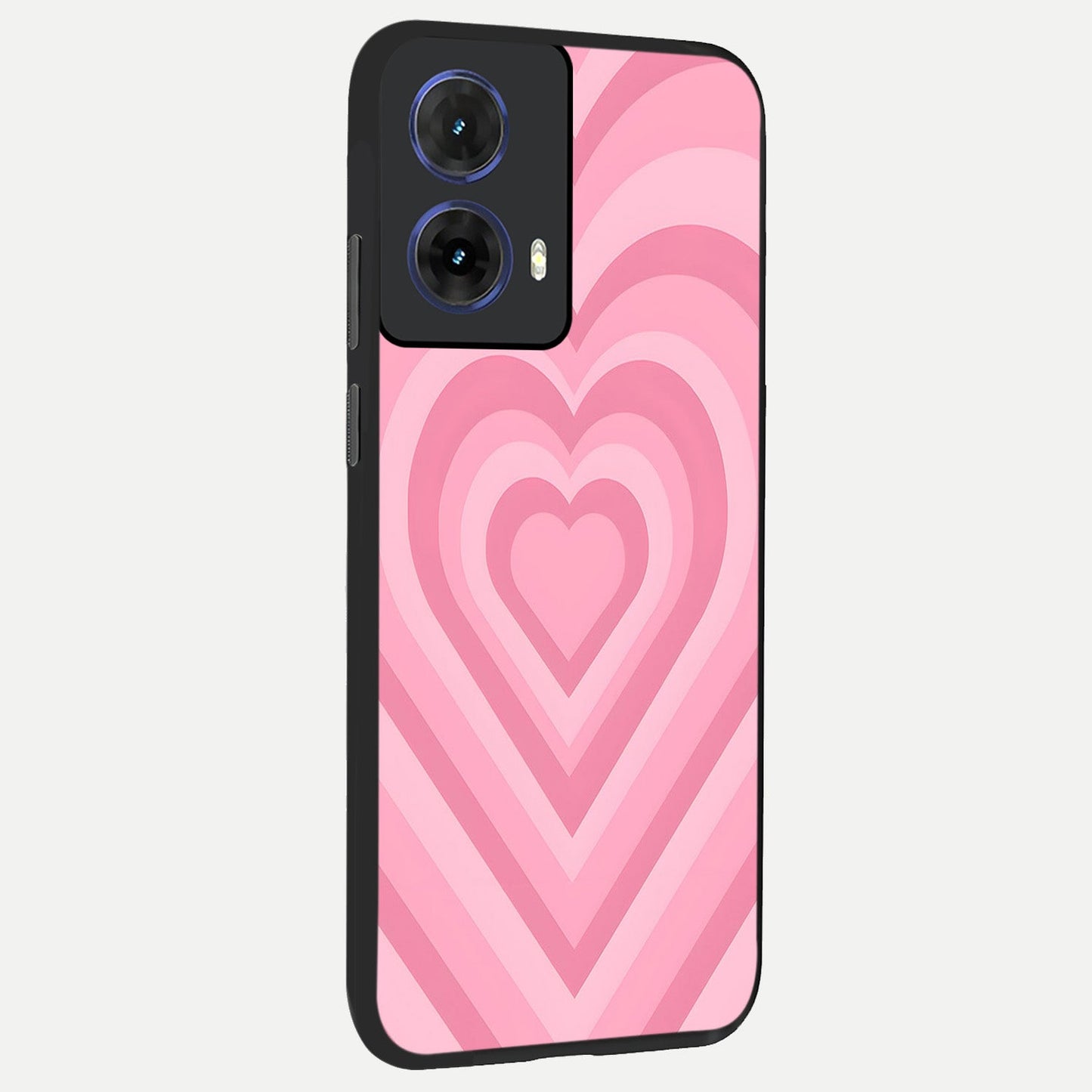  Blush Heart Waves back cover For Moto G85 slim fit glass case with vibrant aesthetic design