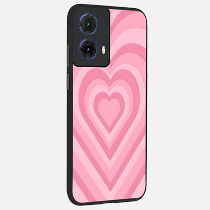  Blush Heart Waves back cover For Moto G85 slim fit glass case with vibrant aesthetic design