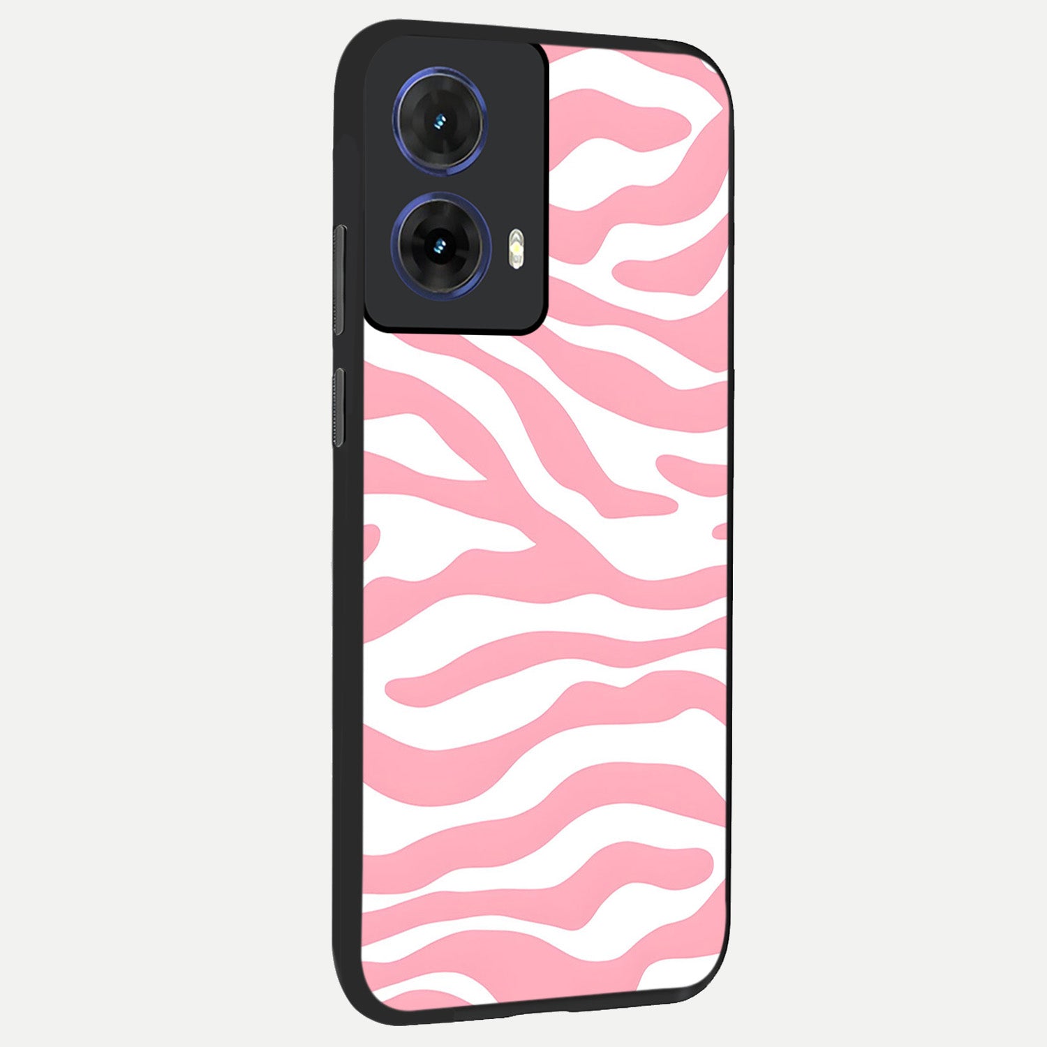  Blush Zebra Flow back cover For Moto G85 slim fit glass case with vibrant aesthetic design