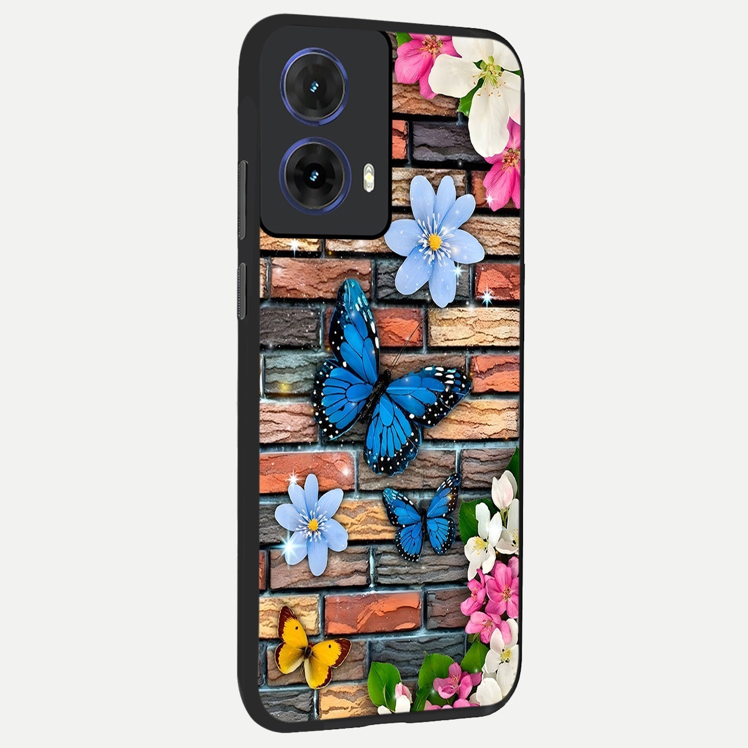  Brick Bloom Flight back cover For Moto G85 slim fit glass case with vibrant aesthetic design