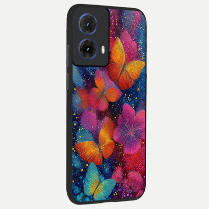  Butterfly Dream Mist back cover For Moto G85 slim fit glass case with vibrant aesthetic design